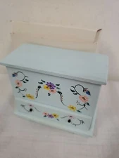 ARTISAN MINIATURE DOLLHOUSE LOWBOY BLANKET CHEST  WOOD PAINTED FLOWERS  ASHWORTH