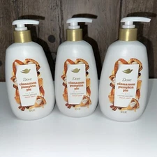 3 PACK Dove CINNAMON PUMPKIN PIE  Holiday Treats Hand Wash Limited Edition  12oz