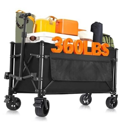 Collapsible Wagon Carts Foldable 150L & 360LBS Portable Folding Wagons with