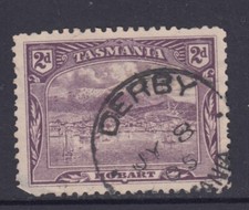Tasmania 'Derby' pmk on 2d.purple pictorial Rated 1 VC by Hardinge 