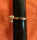 Small Simple Classic Gold Tone Ribbon Bow Tie Clear Rhinestone Ring Jewelry — photo 2