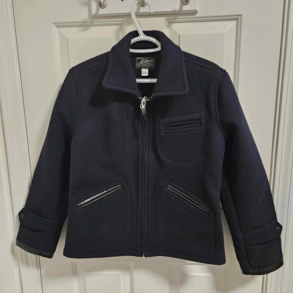 Navy Melton Wool Cossack Jacket - Image 4 of 4
