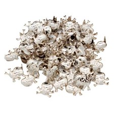 50Pcs Punk Silver Skull Studs Rock Rivet Spike Clothes Shoes Leather Craft