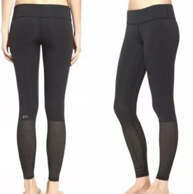 Splits59 Black Hurdle Mesh Panel Leggings Perforated Performance X-Small New