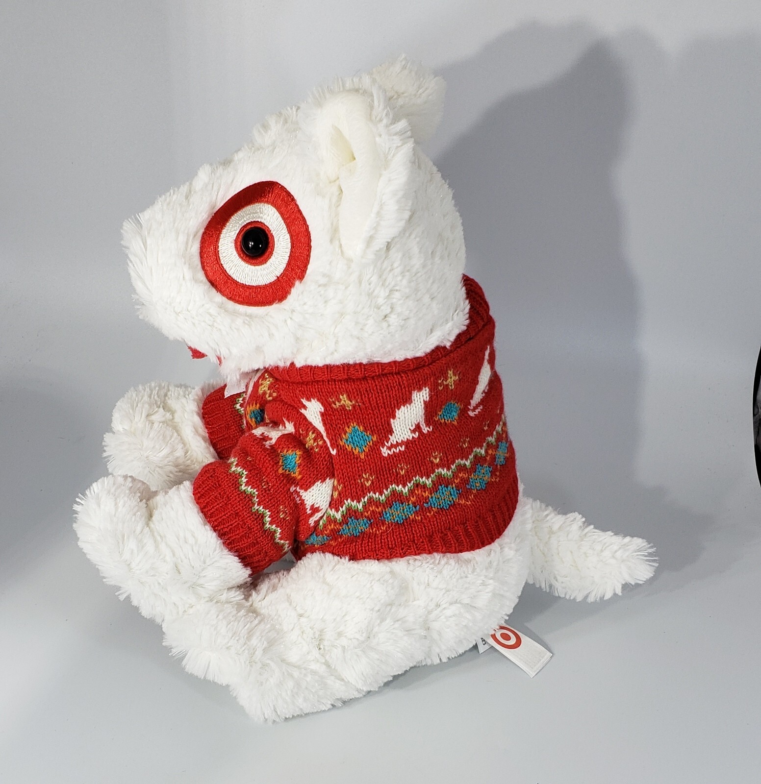 Target Bullseye Dog Plush Stuffed Animal 2012 Christmas Sweater Holiday