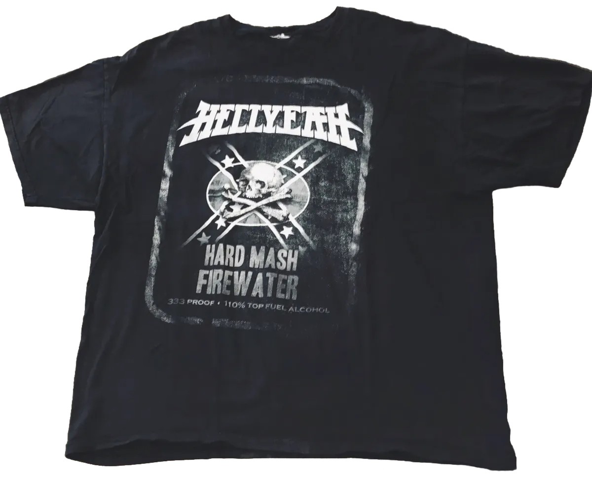 Vintage HELLYEAH Band T-Shirt 2XL Hard Mash Firewater Black | eBay