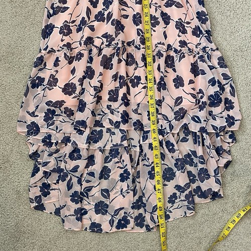 Eliza J Floral Chiffon High Low Dress Blush Pink 8 - Picture 7 of 7