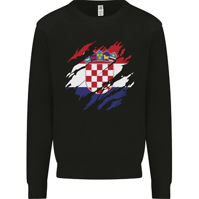 Zerrissen Kroatien Flagge Kroatische Tag Fußball Herren Sweatshirt Pulli - Bild 1 von 4
