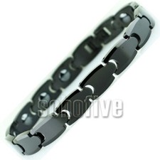 TCMB6501 Premium Tungsten Hematite Magnetic Bracelet L 8 3/8" x W 11/32" Sales 