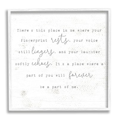 Where Your Fingerprint Rests Motivational Romantic Phrase White Framed Wall A...