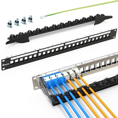 24port Blank Keystone Patch Panel 1u 19'' For Rackmount & Wall Mount Stp&utp With