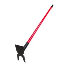 Bully Tools Weeding Hoe 12-Gauge 2-Prong Fiberglass Handle Cushioned Rubber Grip
