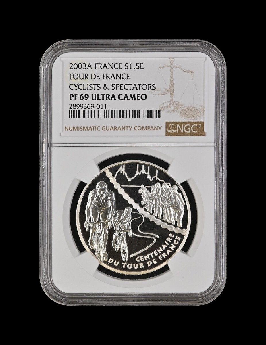 FRANCE. 2003, 1.5 Euro, Silver - NGC PF69 - Top Pop 🥇 Tour de