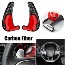 Carbon Fiber Steering Wheel Paddles Shifter Trim For Dodge Charger Challenger