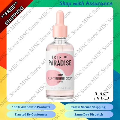Isle of Paradise Body Self-Tanning Drops Light 75ml - Brand New