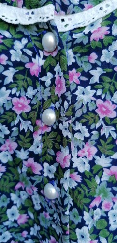 Elegant Ditsy Floral Pink Green White Black Skirt Suit Tunic Top Blouse 22 24?? - Picture 6 of 12