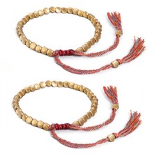 Tibetan Buddhist Braided Cotton Copper Beads Lucky Rope Bracelet Bangle Handmade
