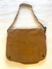 Vintage Made in USA brown canvas styled laptop messenger bag