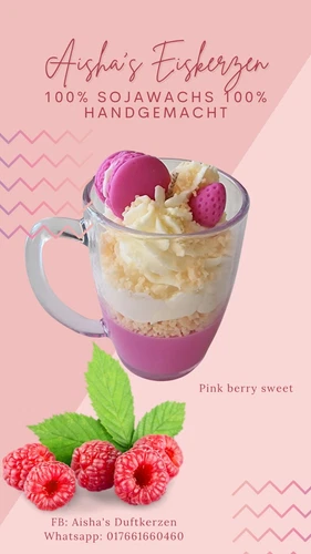 duftkerze  Duftkerzen eiskerze dessertkerze Geschenkidee pink berry sweet duft