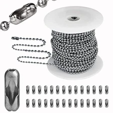 Ball Bead Chain ,55Ft Stainless Steel Chain Ball Chain Necklace Bulk ,100 Pcs 