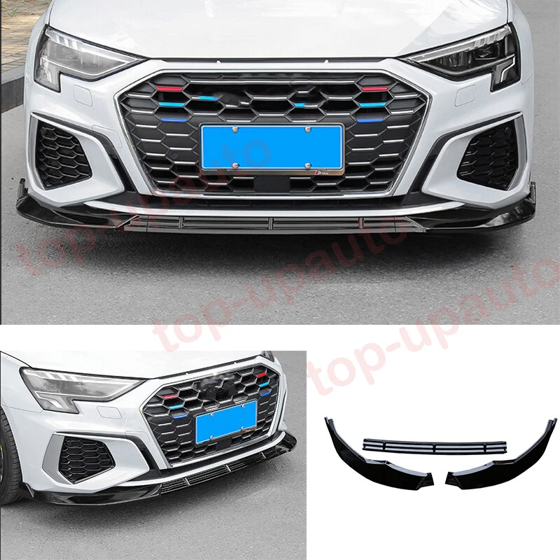 Rieger spoiler for front bumper for Audi A3 S3 8V 3-dr. (convertible 8V7),  5-dr. (sedan 8VS) after facelift, ABS, black glossy