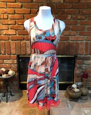 SIMPLY Vera VERA WANG sz Small Geometric Print Versatile Dressy Casual Sun Dress