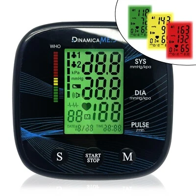 Dinamicamed A-158 Misuratore Pressione con Retroilluminazione,Batterie Incluse