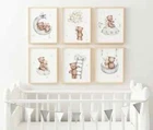 Teddy Bear Poster Wall Art Neutral Baby's Nursery Room Decor Playroom Posters
