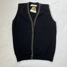 Kinloch Anderson Black Sweater Vest Made in Scotland Size 36 100% Lambswool NWT 