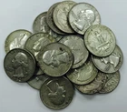 MIXED DATE WASHINGTON QUARTER ROLL! GORGEOUS SILVER! 18 COINS! WOW! NR #P1534