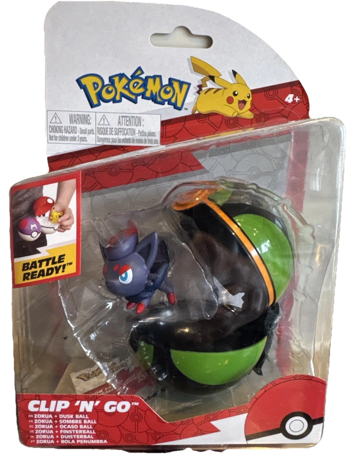 Pokémon PKW2658 Pokemon Clip 'N' Go Zorua Battle Figure und Dusk Ball New