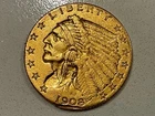 1908 $2.50 Quarter Eagle Indian Head 2.5 Gold Coin Nice Strike Earlier Date