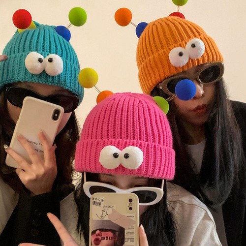 Cappelli a maglia slouchy berretti cattivi maglia teschio polsino inverno caldo uomo donna cappelli - Foto 4 di 28
