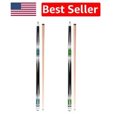 58-Inch Canadian Maple Pool Cue Set of 2 - Modern Graphics  Control