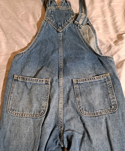 Old Navy Blue Cotton Overall Girls Size S(6-7) Jumper Denim Distressed - Picture 4 of 9