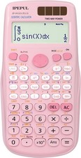 Scientific Calculator 417 Function Solar Battery 4 Line Display Pink