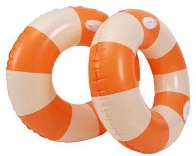 2PCS XL Striped Beach Inflatable 45'' Pool Floats for Adult 120#Orange,2