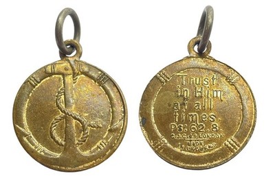 WW1 Period British Royal Navy Religious  Trust In Him At All Times  Pendant
