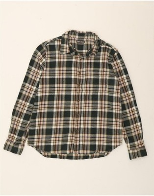 Eddie Bauer Herren Flanellhemd Large grün kariert Baumwolle BJ09