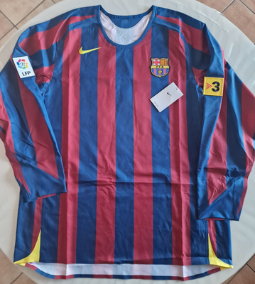 FC Barcelona RONALDINHO 10 長袖シャツ Lサイズ Official #10 Ronaldinho 05/06 FC Barcelona Home Reissue Long