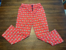 Vineyard Vines Youth Holiday Pajama Pants Red Santa Whale Trees Size M Unisex