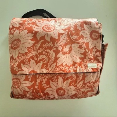 Posh Baby Portland Oregon Floral Diaper Bag Messenger Coral + Changing Pad