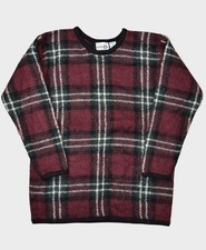 Paul Harris Design Sweater Womens Small Mohair Wool Crewneck Plaid Pullover PHD