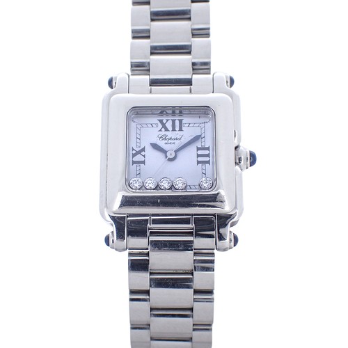 Chopard Happy sports square mini 27/8893-23 5P moving diamond Women ...