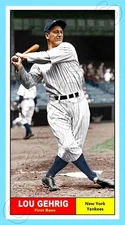 Lou Gehrig 1961 Tall Boy Custom Made Art Card New York Yankees