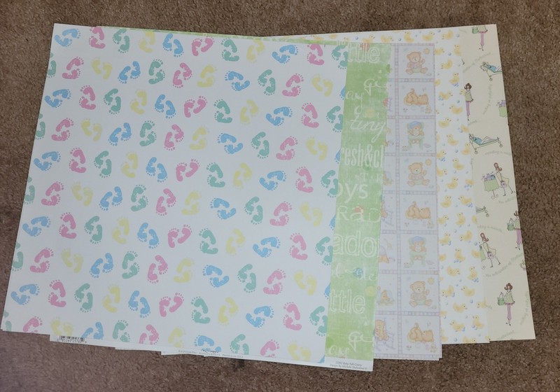 Baby paper and stickers 12 x 12, 23 sheets