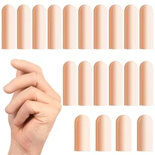 20 Pcs Gel Finger Cots - Reusable Silicone Protectors & Thumb Medium 