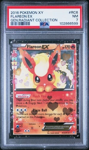 2016 POKEMON XY GENERATIONS RADIANT COLLECTION #RC6 FLAREON EX PSA 7