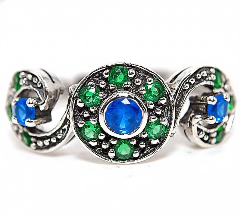 2CT Heat Treated Kyanite 925 Solid Sterling Silver Filigree Ring Sz 8 PC9-1