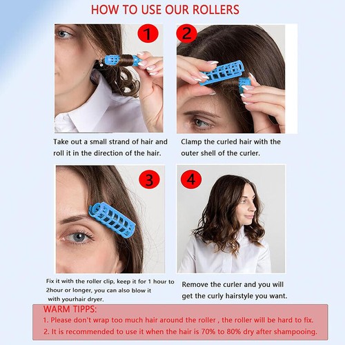 3/30 Pieces Plastic Hair Rollers Curlers Self Grip Rollers Hairdressing Curlers - Picture 7 of 13